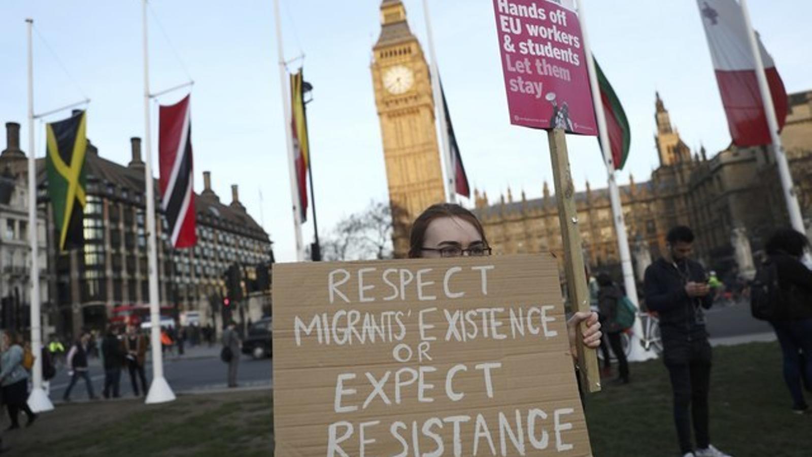 Manifestació al centre de Londres per exigir el manteniment dels drets dels residents comunitaris al Regne Unit. / NEIL HALL / REUTERS
